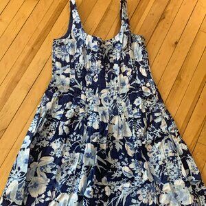 Navy and White Floral Summer Dress
